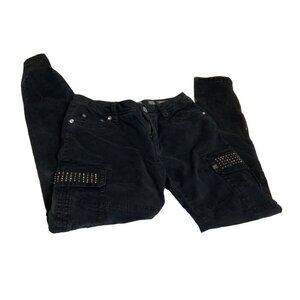 Miss Me Black Cargo Jeans Sz 28 Studded Pockets Y2K Designer